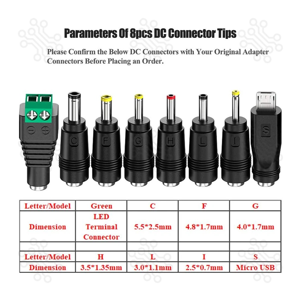 Adjustable Power Adapter 3V to 12V with Reverse Polarity