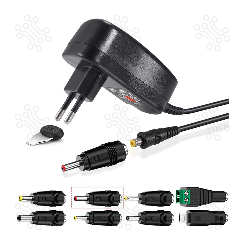 Adjustable Power Adapter 3V to 12V with Reverse Polarity
