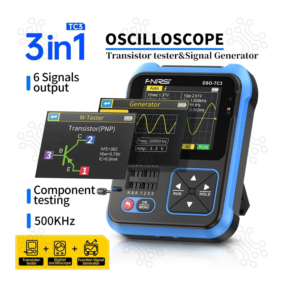 Oscilloscope Signal Generator and Component Tester FNIRSI DSO TC3