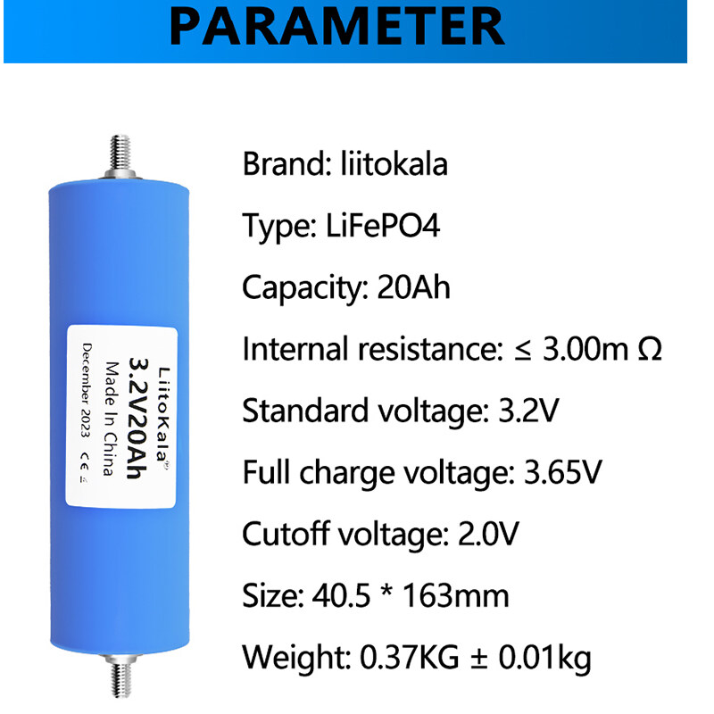 LiitoKala LiFePO4 Battery 3.2V 20Ah
