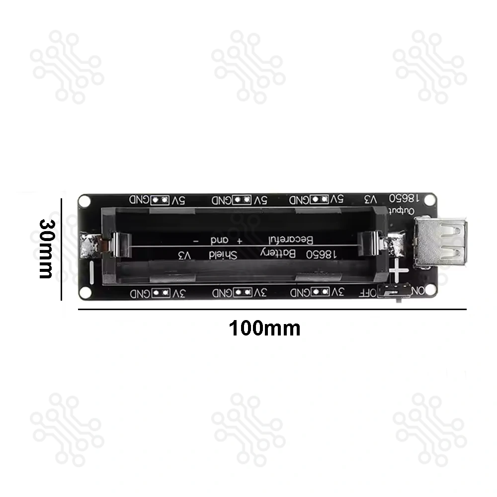 Battery Holder 1x18650 with Charger 3.7V to 5V USB Output