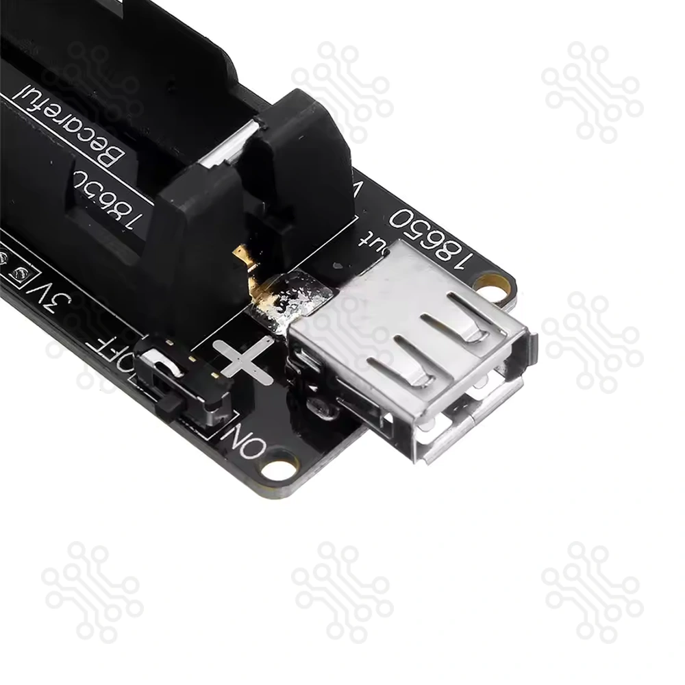 Battery Holder 1x18650 with Charger 3.7V to 5V USB Output