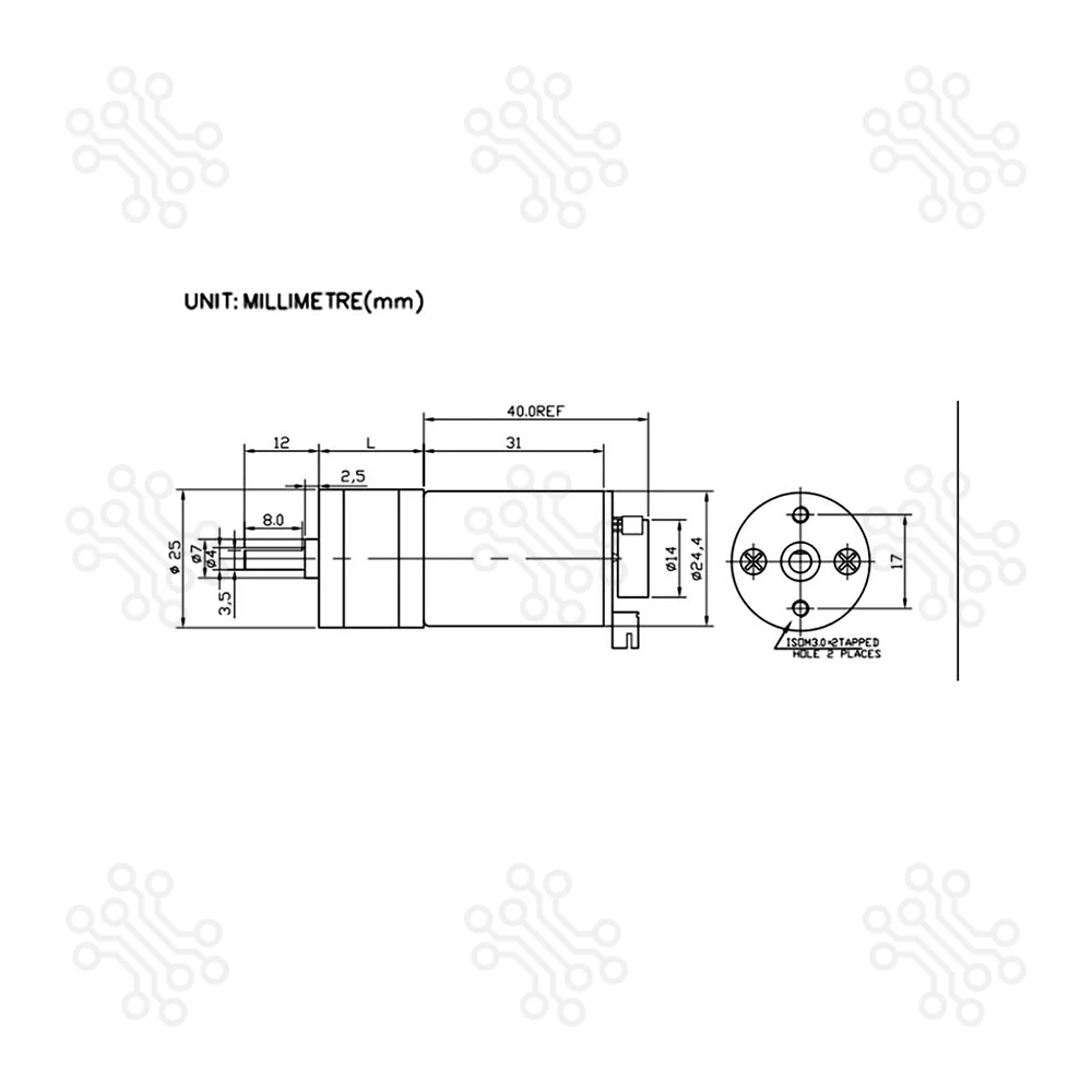 DC Geared Motor with Encoder 25GA370 12V 1360RPM in Bangladesh