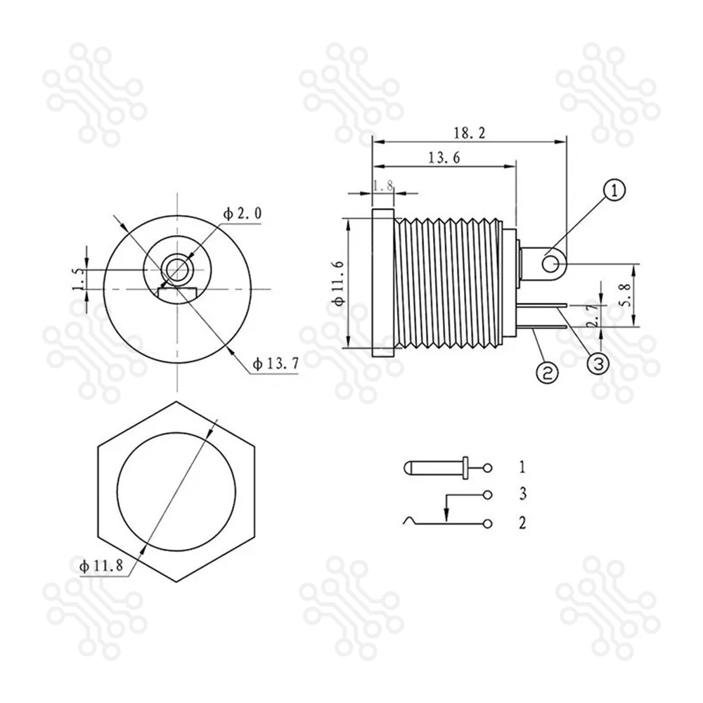DC Socket Round Type 5.5mm 2.1mm in Bangladesh