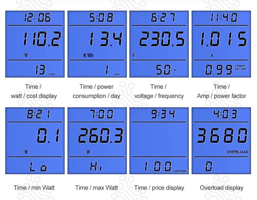 DDS108L-Digital-Power-Consumption-Watt-Energy-Meter-EU-Plug-16A-7-Mode