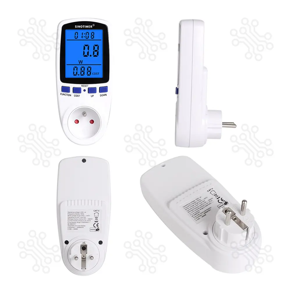 DDS108L Digital Power Consumption Watt Energy Meter EU Plug 16A in Bangladesh