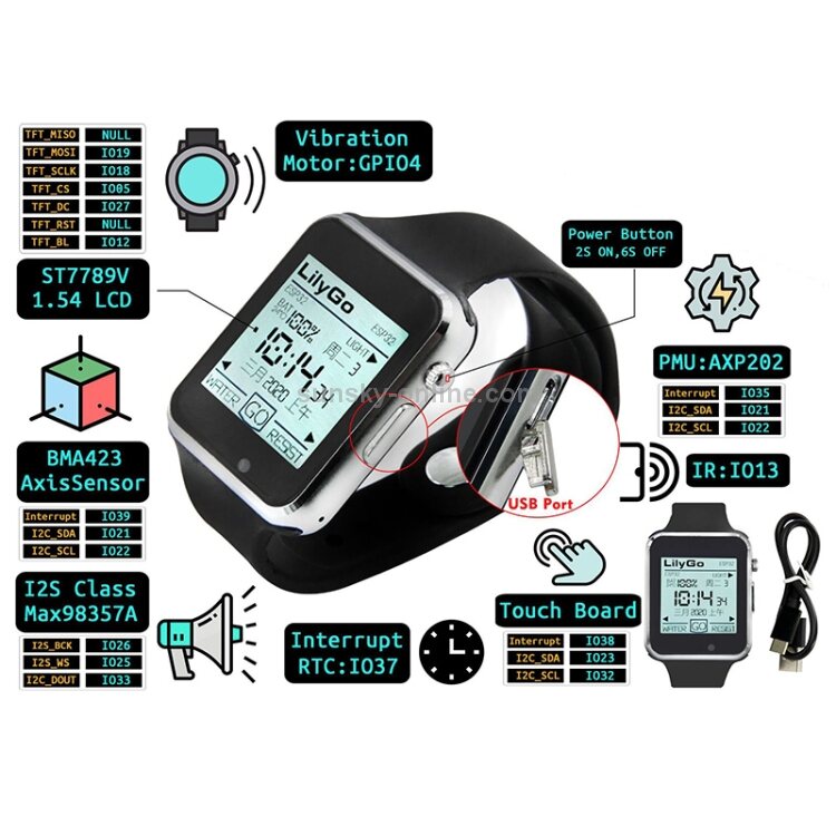 TTGO T Watch Wearable ESP32 Chip Touch Display Programmable in Bangladesh