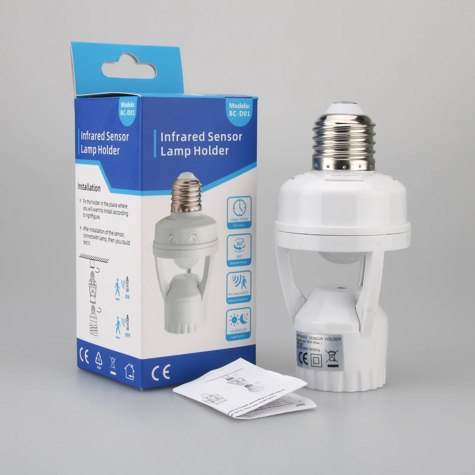 Human Infrared Motion Sensor Bulb Holder E27 in Bangladesh