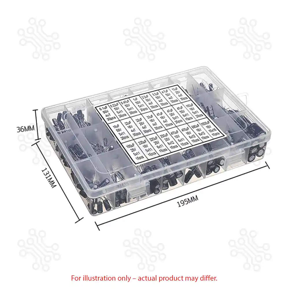 Electrolytic Capacitor 24 Type 0.1uF to 1000uF 500PCS Box in Bangladesh