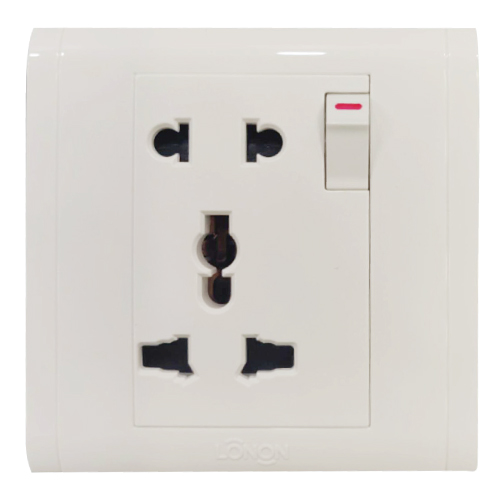 HONEYWELL LONON Series 16A Five Pin with Switch White Multi Function Universal Socket