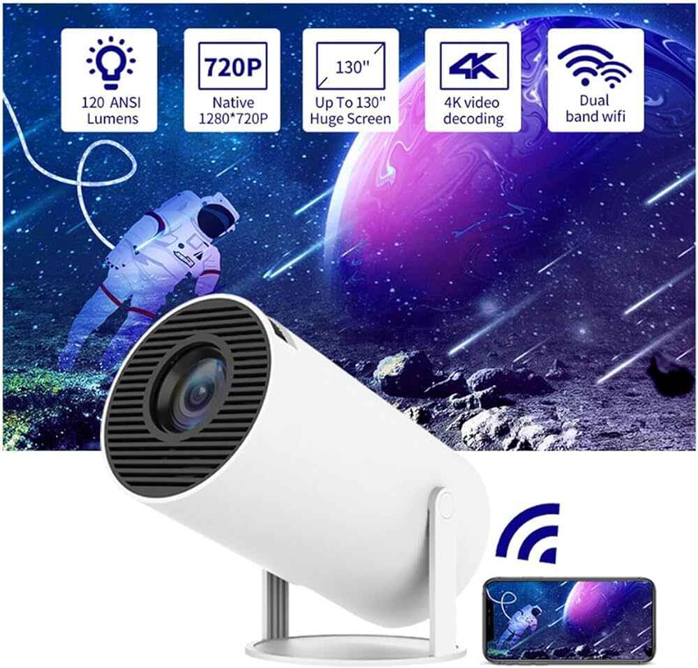 HY300A Mini 4K Smart Wifi Android Projector in Bangladesh