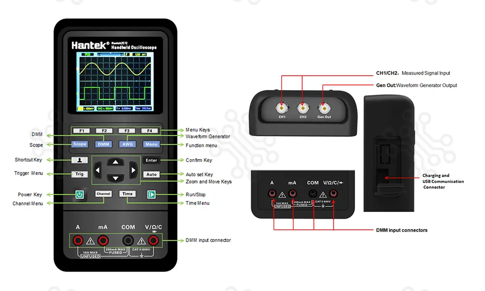 Hantek 2D72 Digital Oscilloscope 70MHz 2Channels in Bangladesh