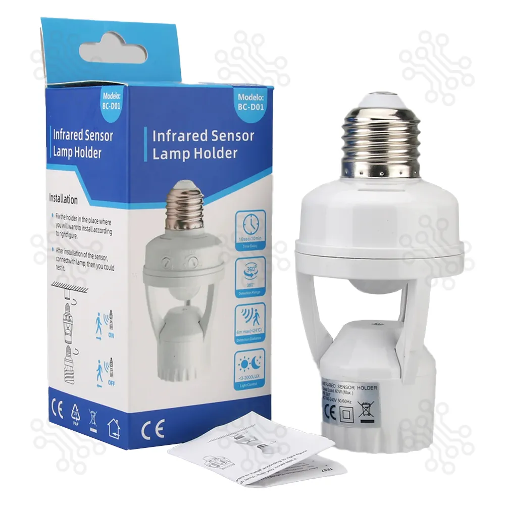 Human Infrared Motion Sensor Bulb Holder E27