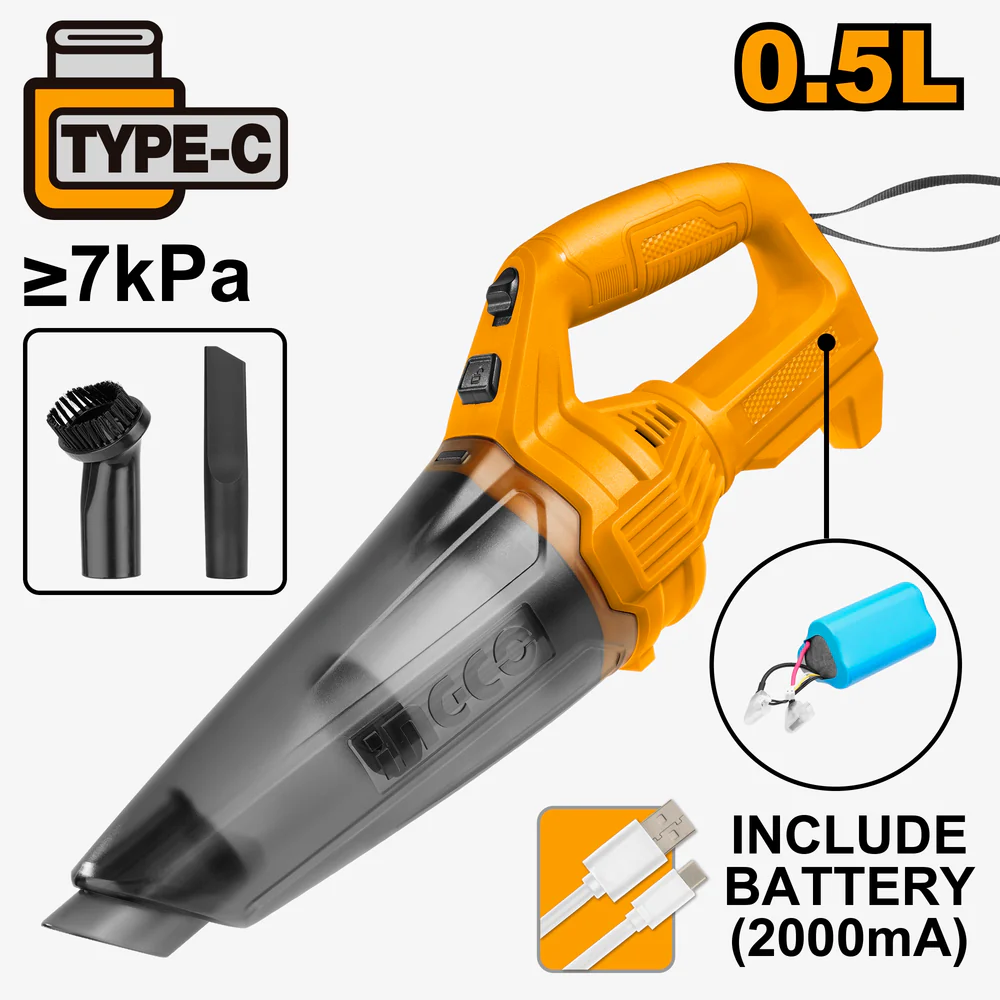 INGCO 12V Cordless Vacuum Cleaner CVLI2026 With Battery