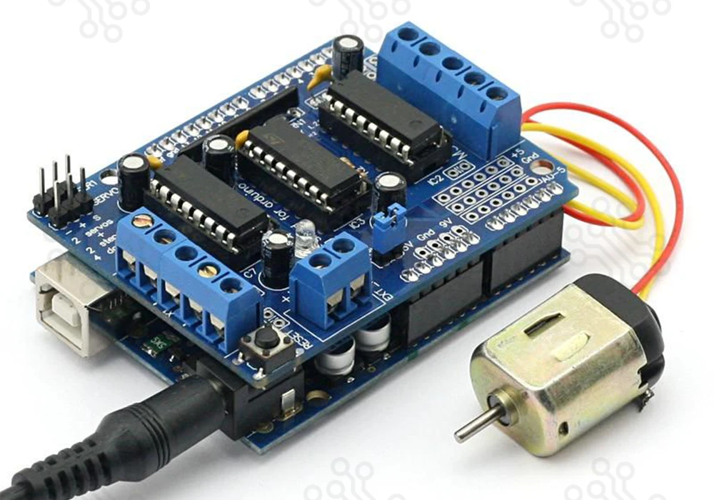 L293D-DC-Motor-Driver-Shield-with-Arduino