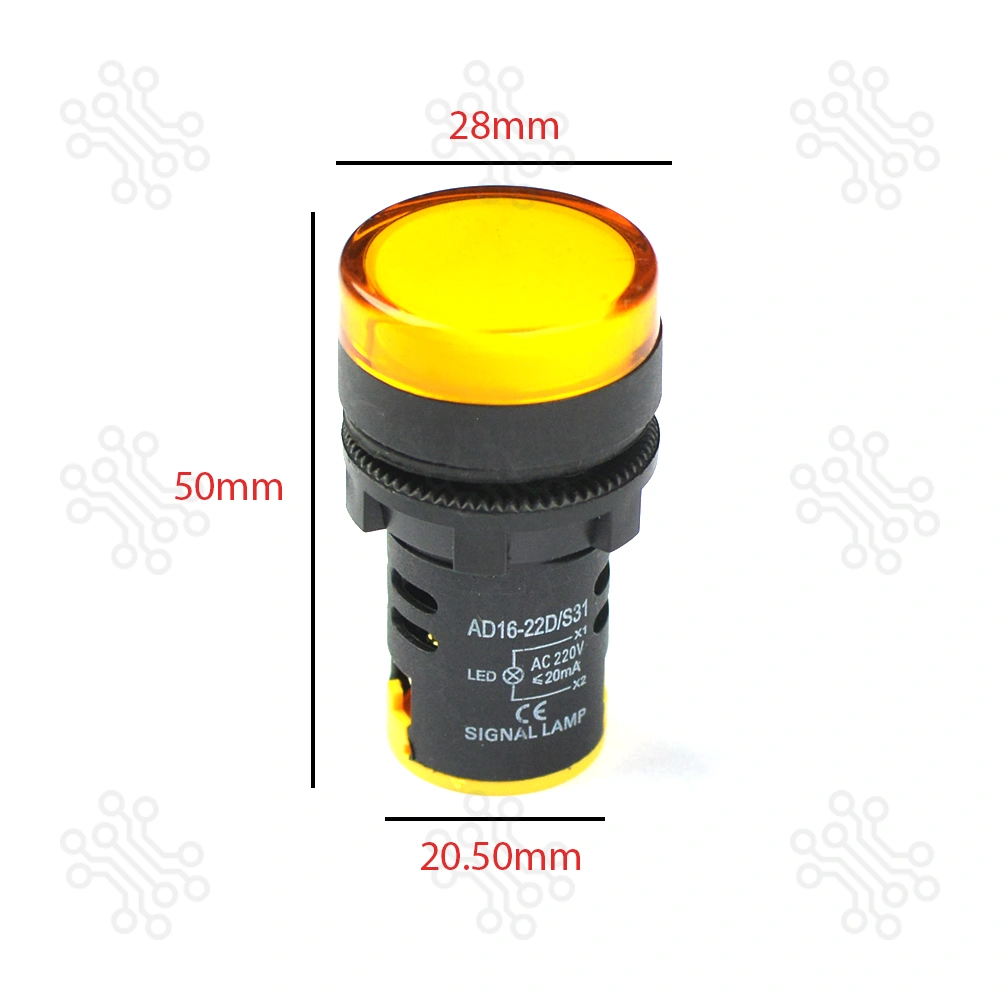 LED Signal Indicator Light Lamp Yellow 220V in Bangladesh