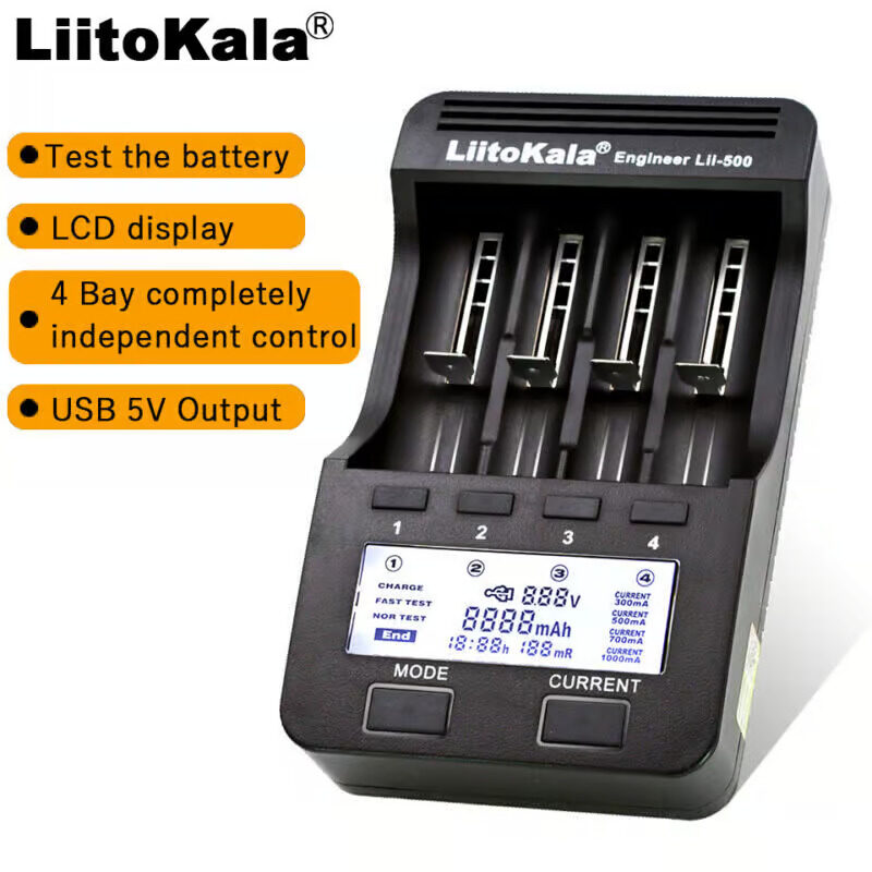 LiitoKala Lii 500 Smart Battery charger Capacity Tester With Adapter