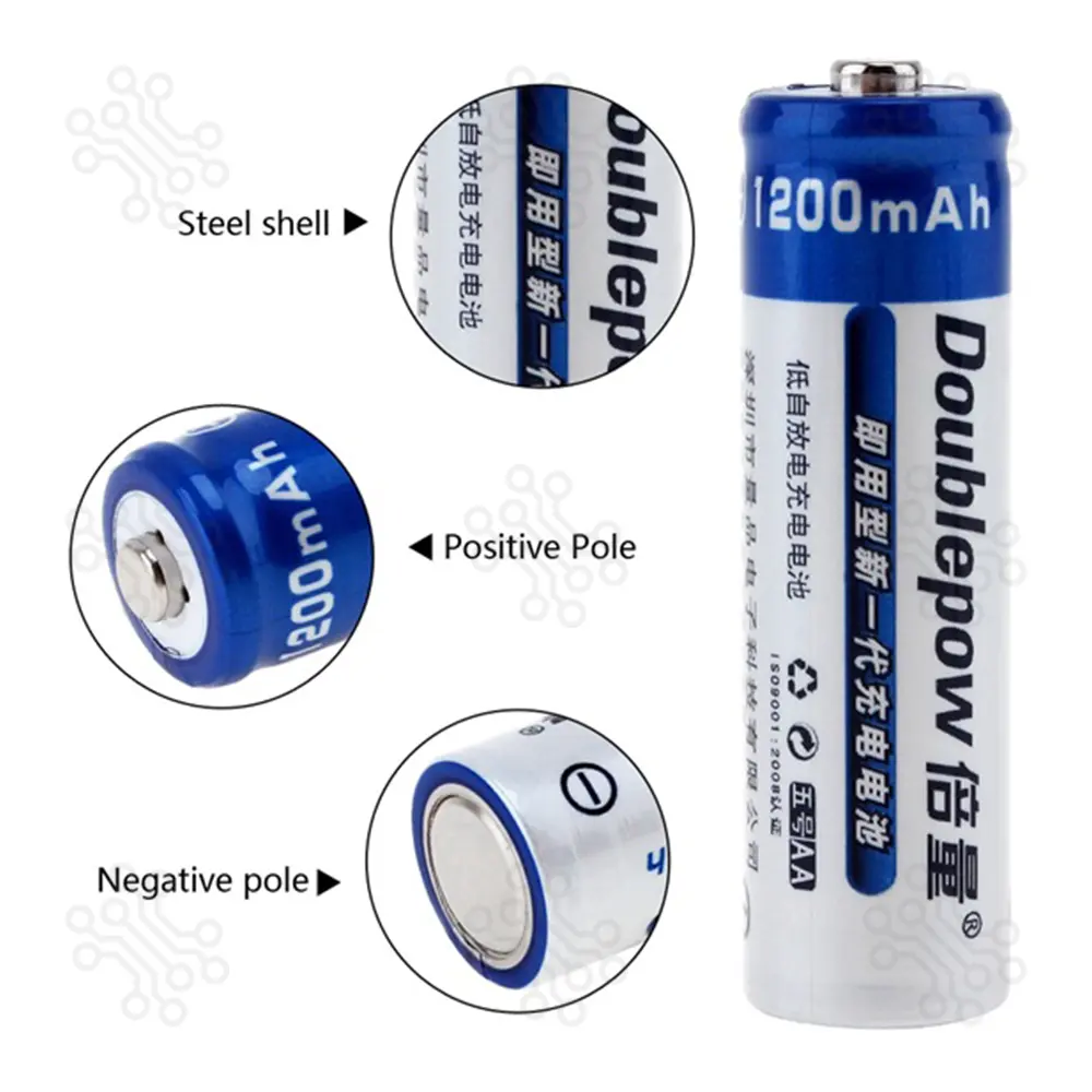 AA Rechargeable Battery NiMH Doublepow 1200mAh