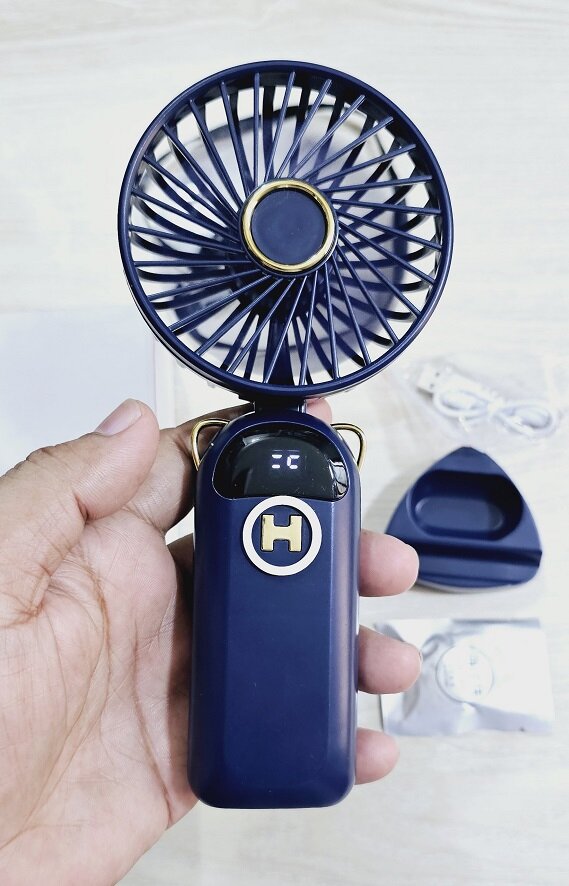 Portable Mini Rechargeable Handheld Fan Y05 With Display in Bangladesh