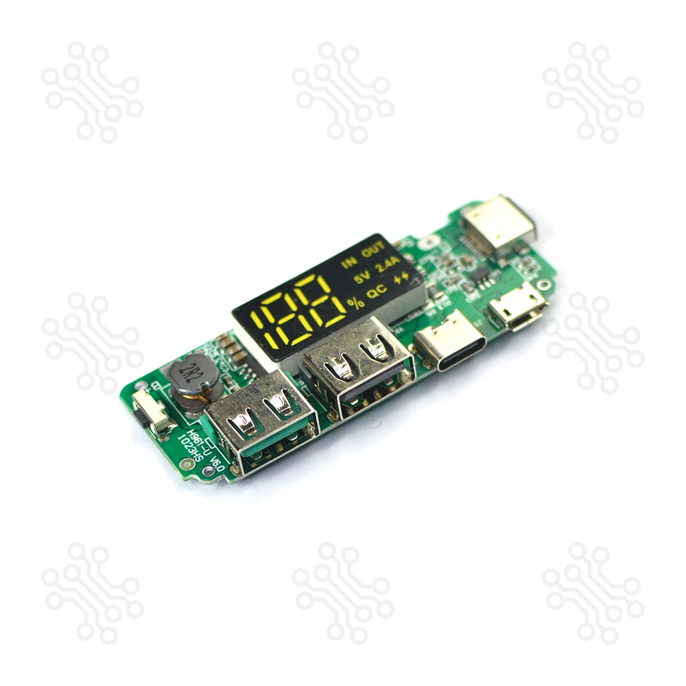 Power Bank Circuit LED Dual USB 5v 2.4a Micro Type C Lightning USB 18650 Charger in Bangladesh