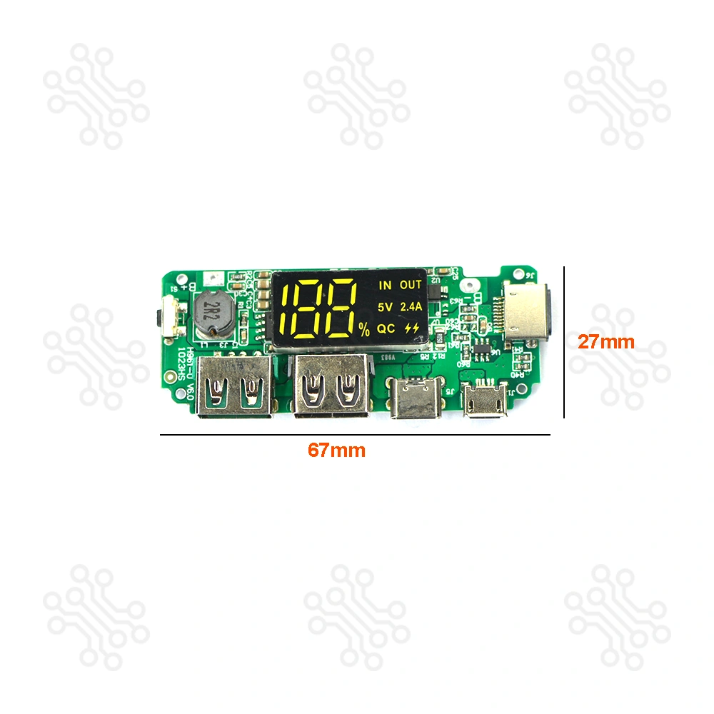 Power Bank Circuit LED Dual USB 5v 2.4a Micro Type C Lightning USB 18650 Charger in Bangladesh