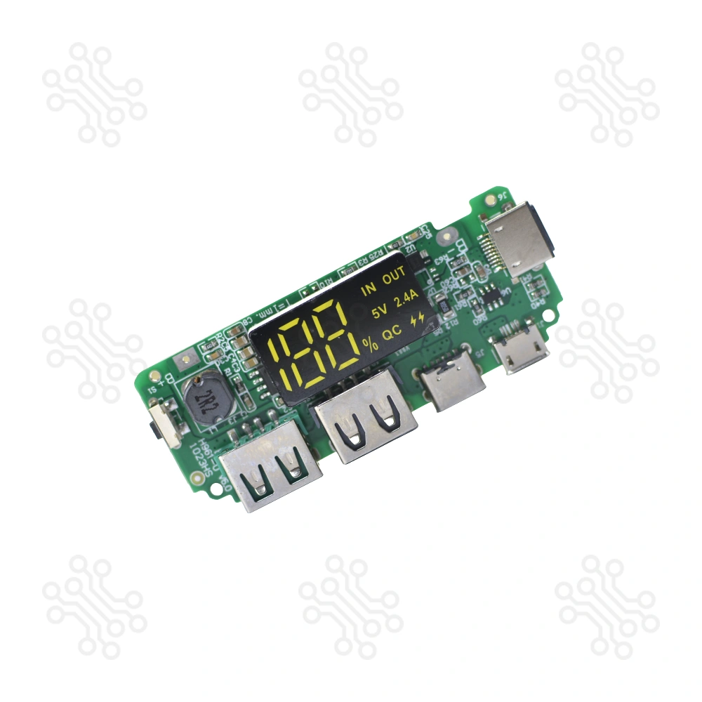 Power Bank Circuit LED Dual USB 5v 2.4a Micro Type C Lightning USB 18650 Charger in Bangladesh