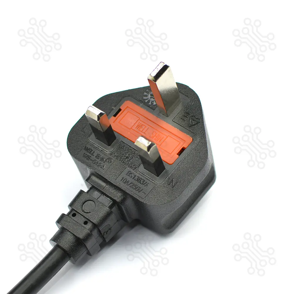 Power Cable 3 Pin With Fuse 2 Meter in Bangladesh