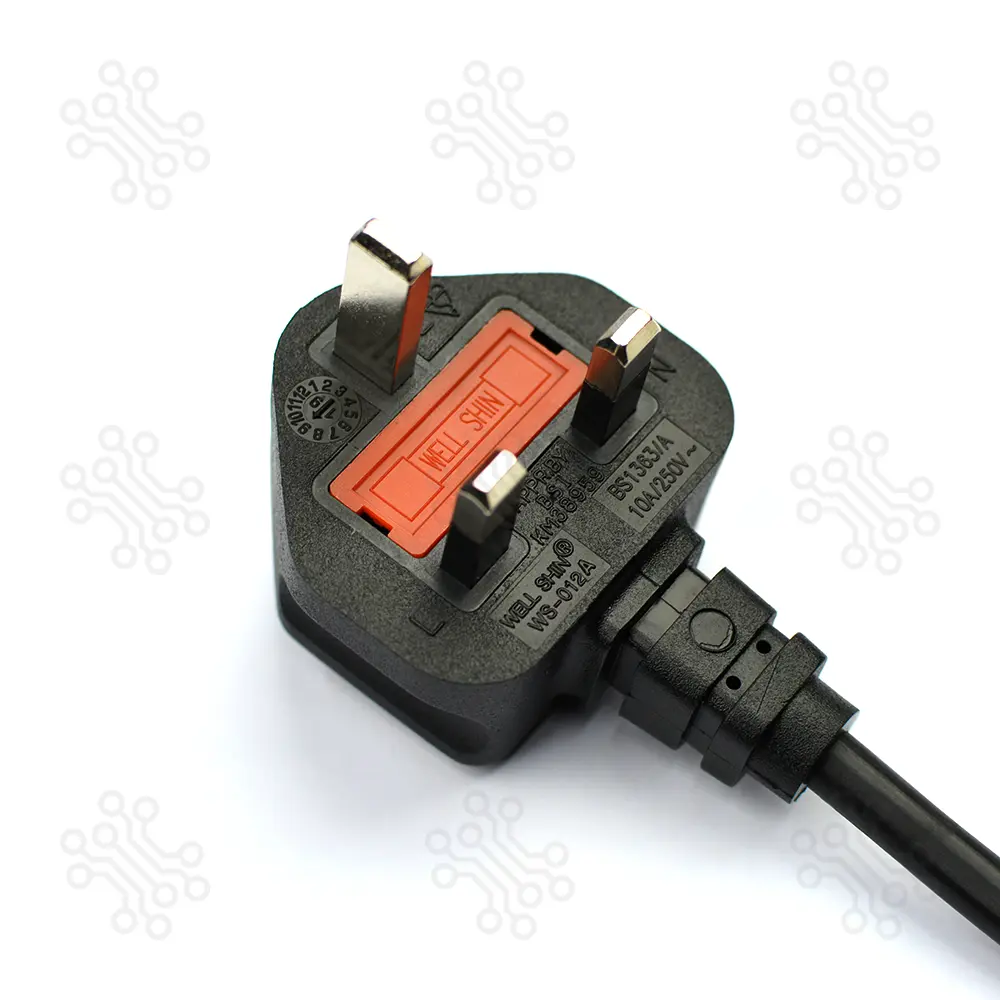 Power Cable 3 Pin With Fuse 2 Meter in Bangladesh