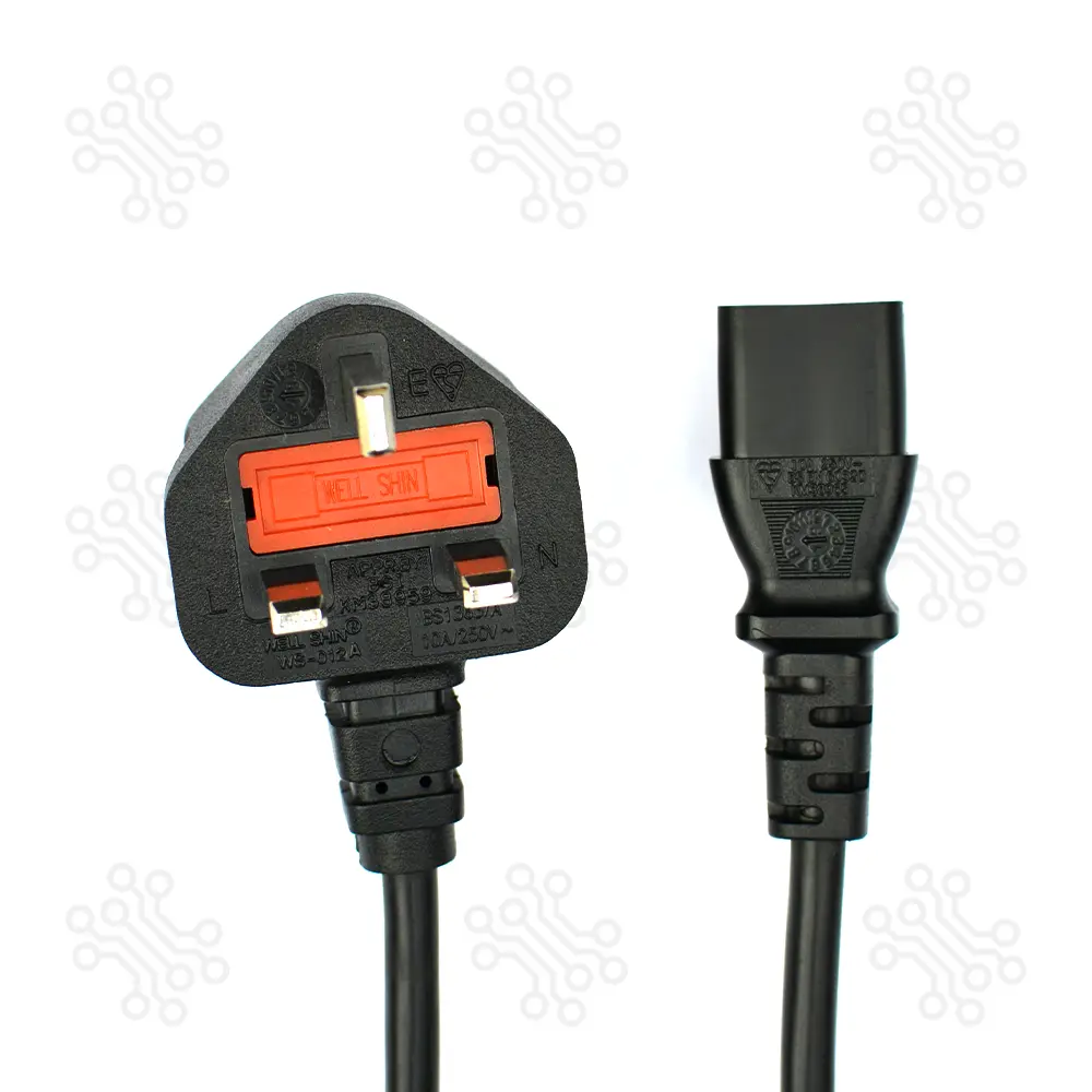 Power Cable 3 Pin With Fuse 2 Meter in Bangladesh