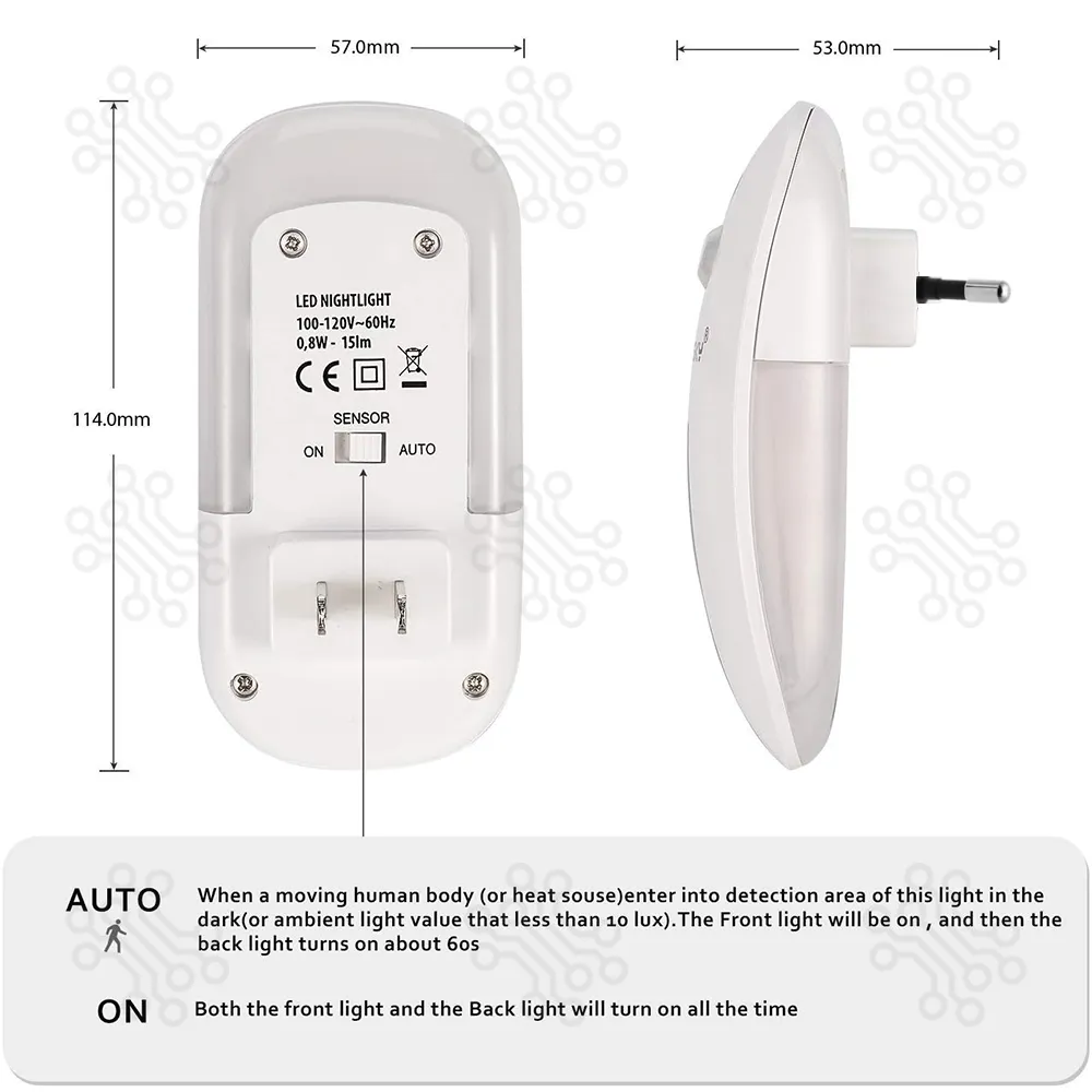 SENSKY PIR Motion Sensor LED Night Light EU PLUG in Bangladesh