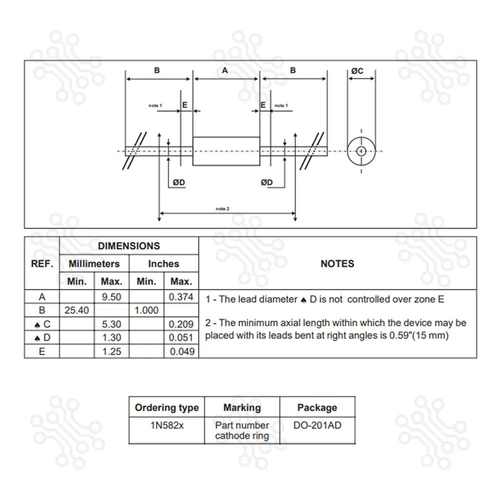 Schottky Diode 1N5822 in Bangladesh