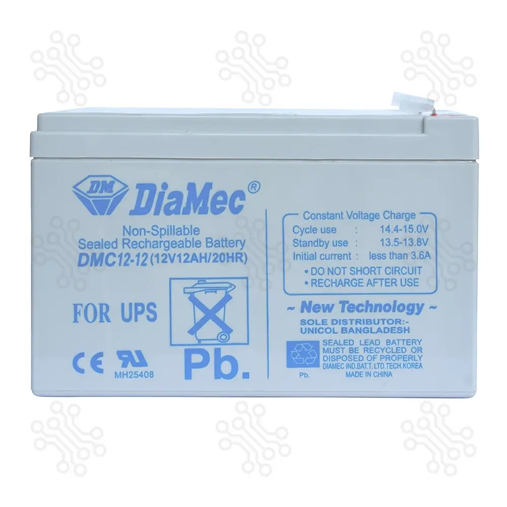 Sealed Lead Acid Battery Rechargeable DiaMec 12V 12AH in Bangladesh