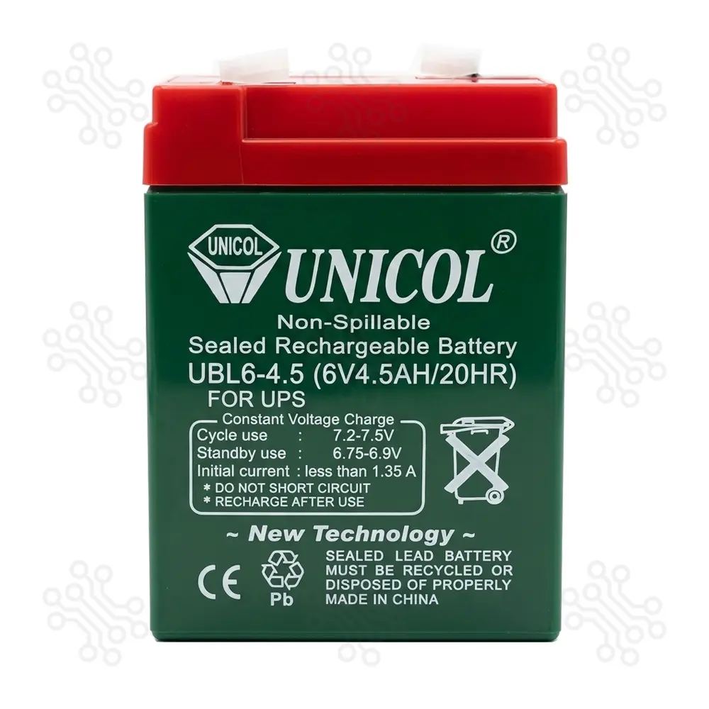 Sealed Lead Acid Battery Rechargeable UNICOL 6V 4.5AH in Bangladesh