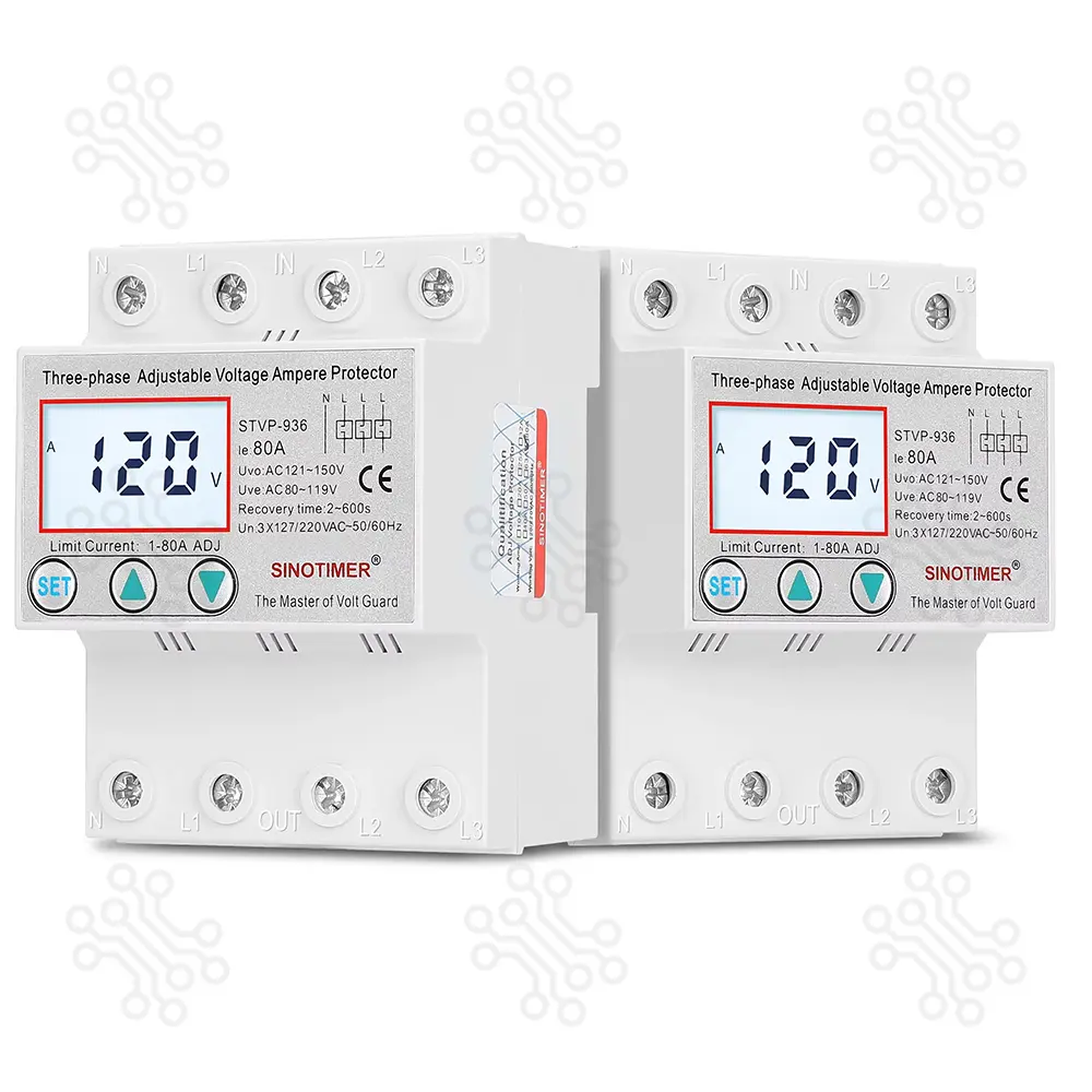 SINOTIMER STVP936 80A 3 Phase Adjustable Voltage Current Protector in Bangladesh