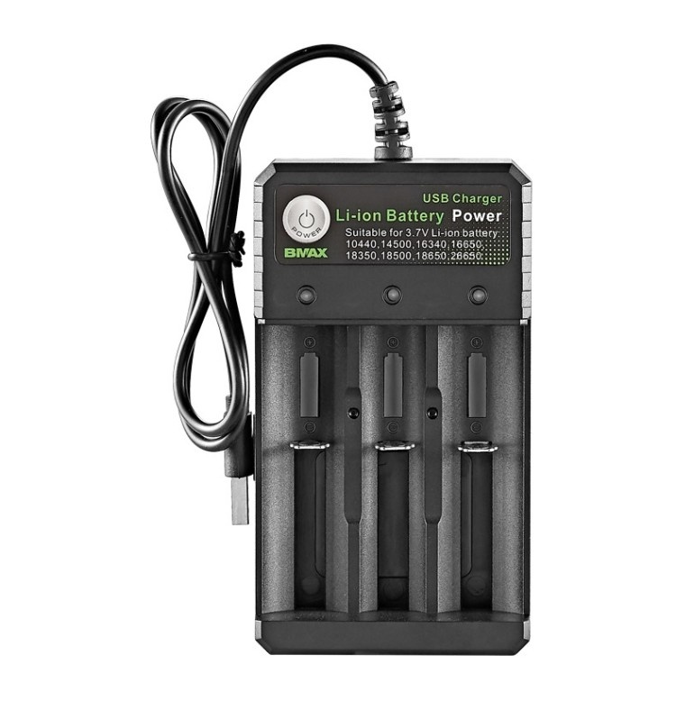 BMAX Lithium Battery Charger 3 Slot in Bangladesh