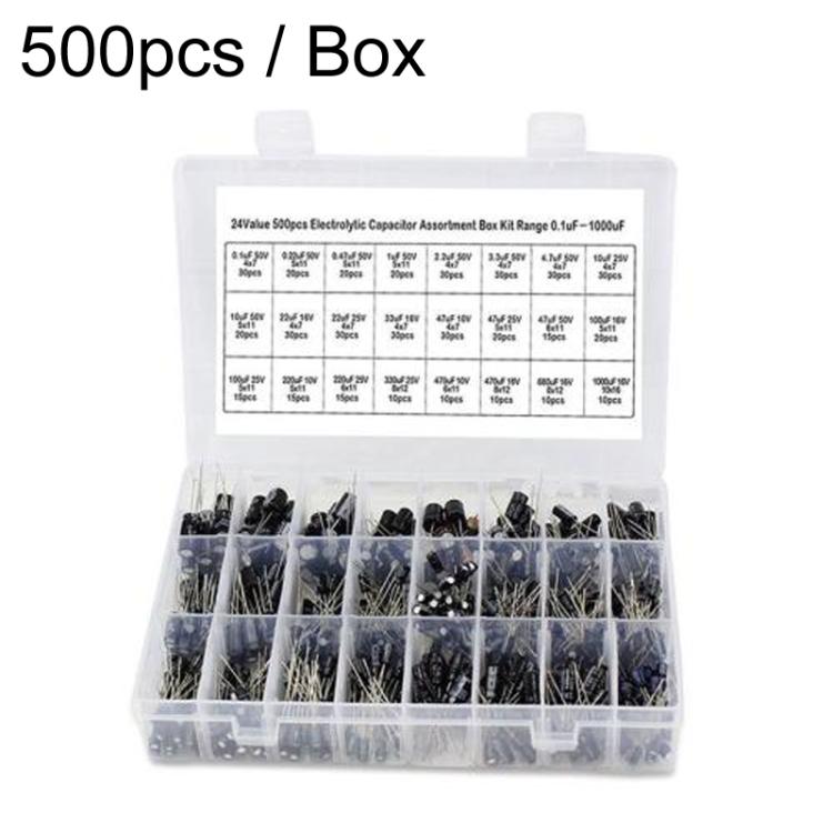 Electrolytic Capacitor 24 Type 0.1uF to 1000uF 500PCS Box in Bangladesh
