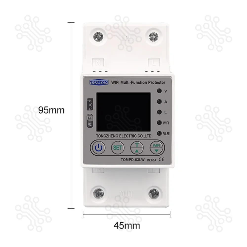 TOMZN 63A WiFi Smart Energy Meter and Protector TOMPD63LW 