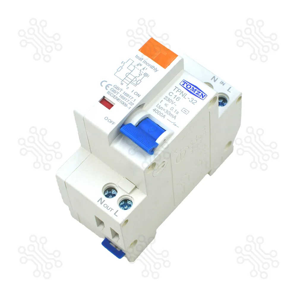 TOMZN Residual Current Circuit Breaker RCBO MCB TPNL32 C16 in Bangladesh