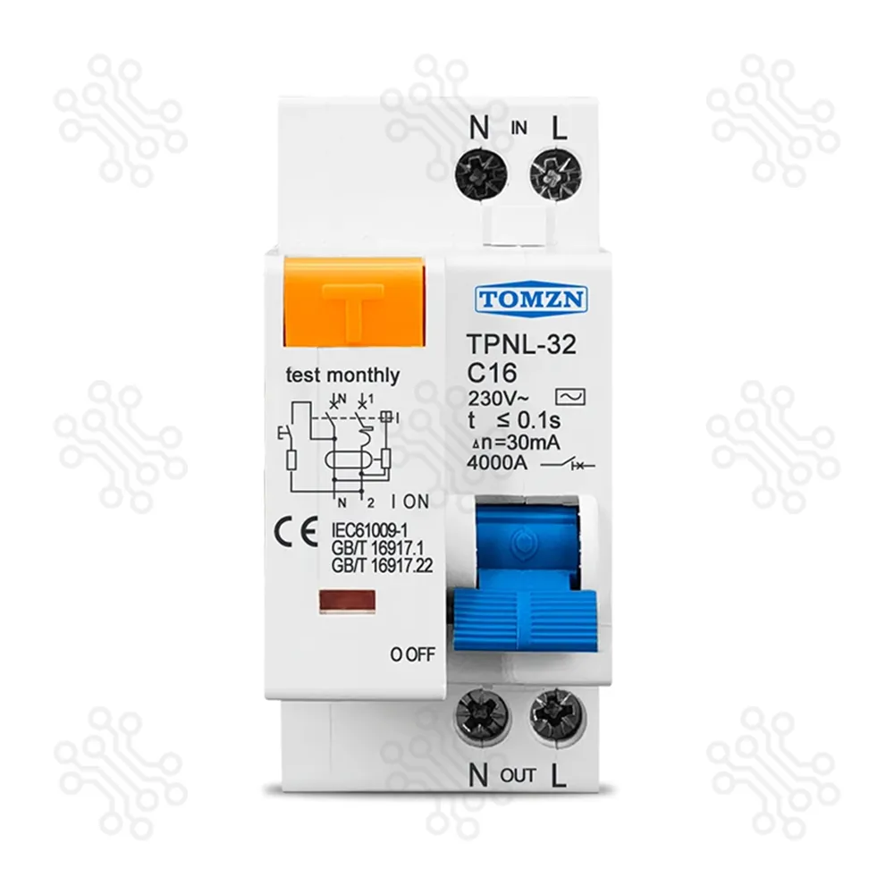 TOMZN Residual Current Circuit Breaker RCBO MCB TPNL32 C16