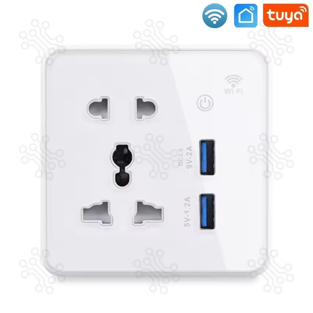 Tuya Smart Plug IoT Device Wall Socket with USB Charging