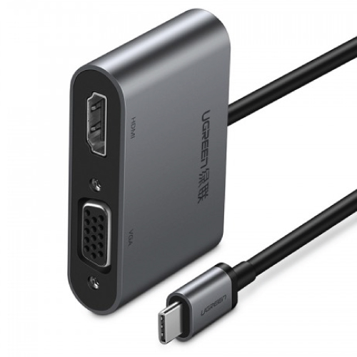 UGreen USB-C to HDMI+VGA Converter with PD Gray
