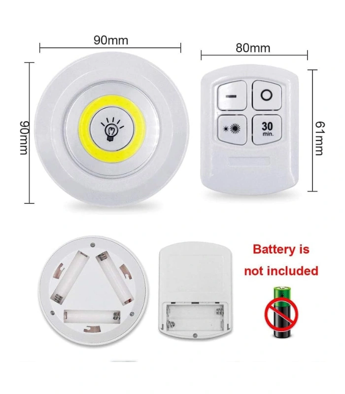 Wireless LED Puck Light With Remote Control 3PCS Set in Bangladesh