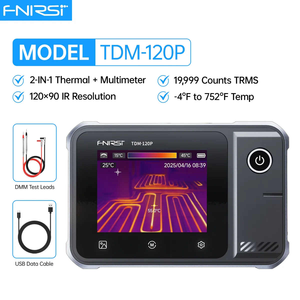 FNIRSI TDM120P Thermal Imaging Camera With Multimeter