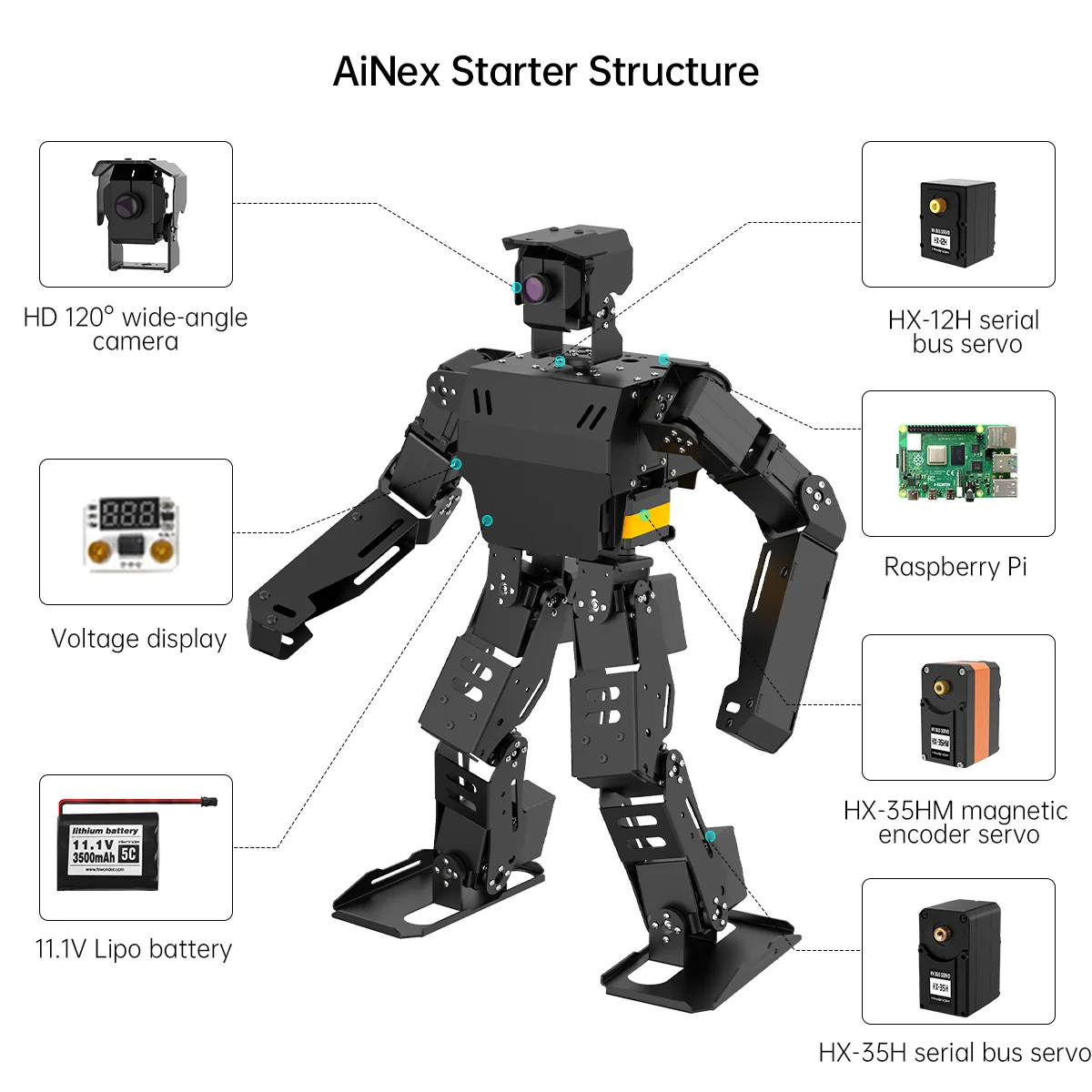 AiNex ROS Education AI Vision Humanoid Robot Powered by Raspberry Pi  in Bangladesh