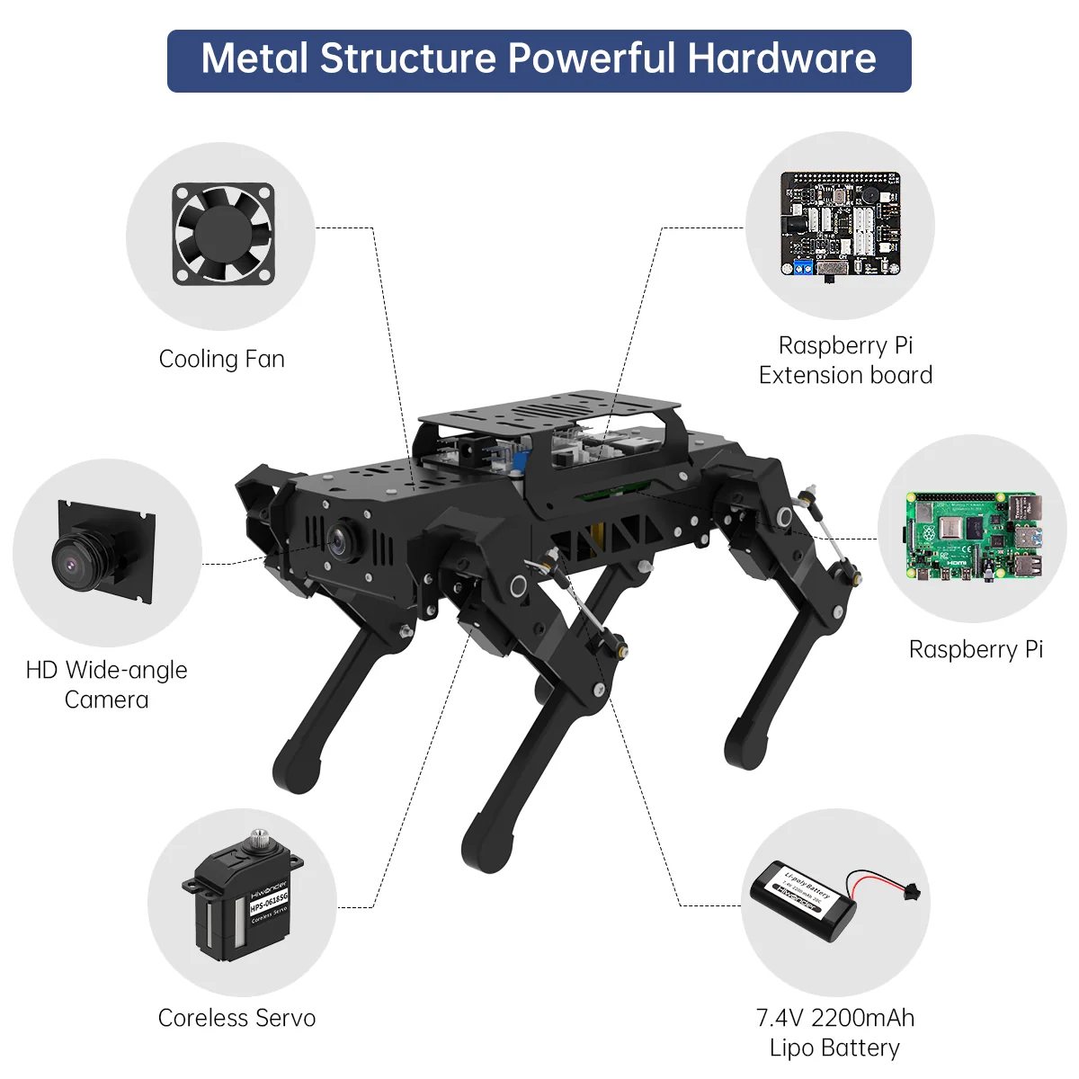 PuppyPi Hiwonder Quadruped Robot with AI Vision Powered by Raspberry Pi  in Bangladesh