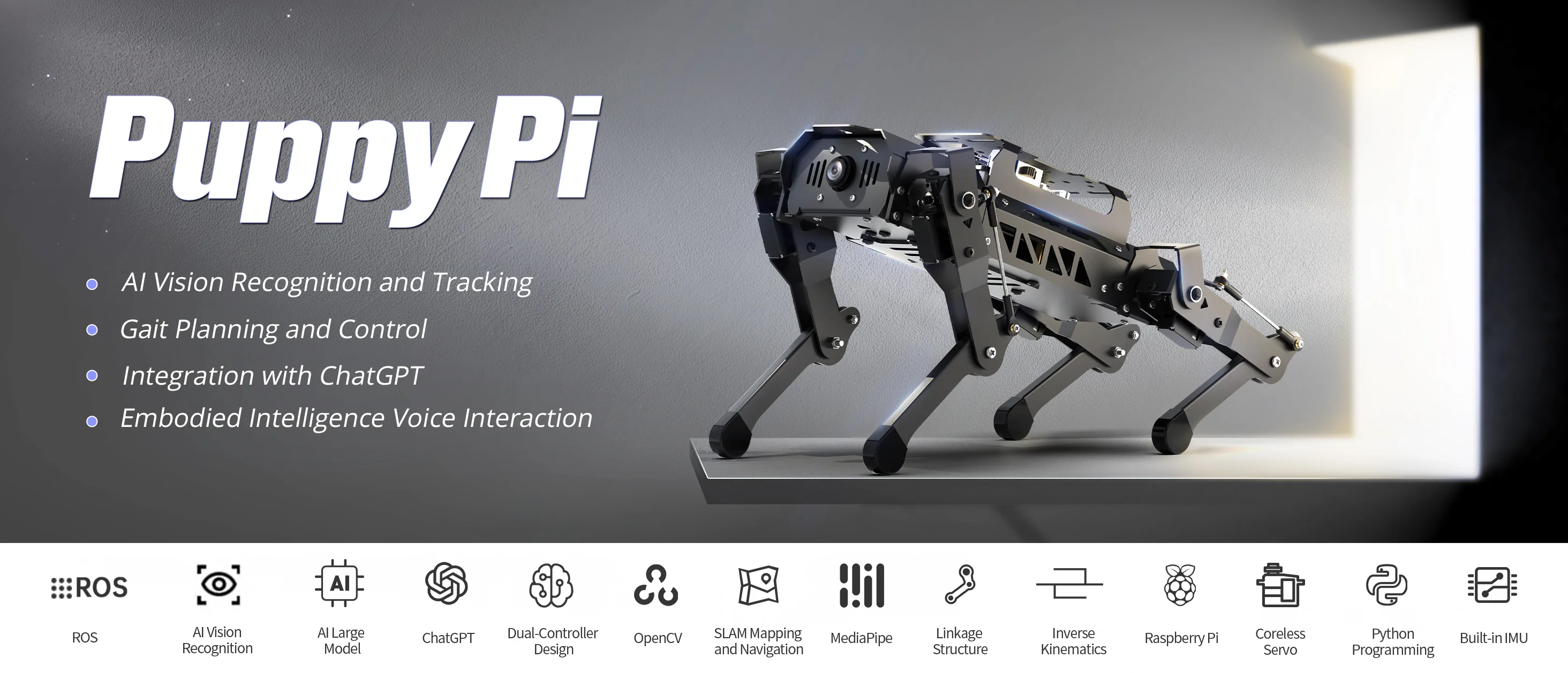 Hiwonder PuppyPi Quadruped Robot Dog