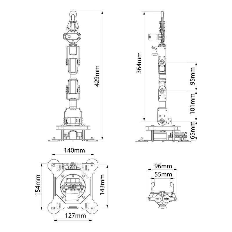 xArm 1S: Hiwonder Intelligent Bus Servo Robotic Arm for Programming in Bangladesh