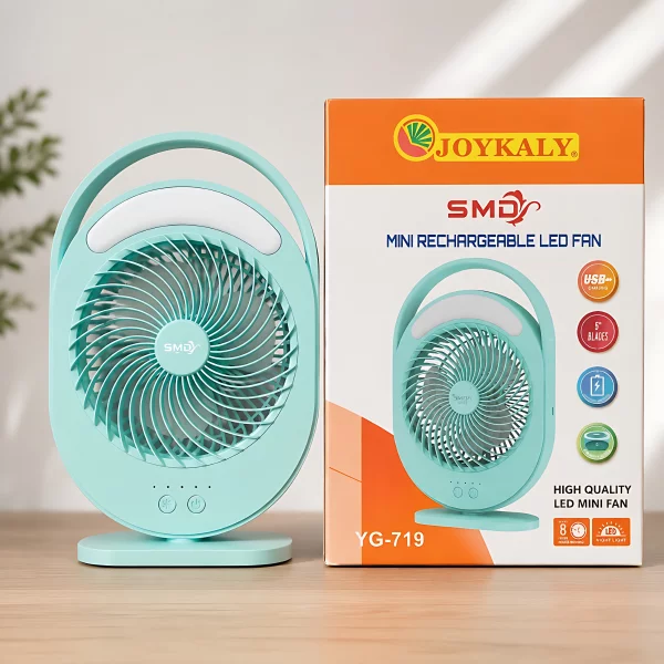 JOYKALY YG 719 Rechargeable Desk Fan With LED Lamp in Bangladesh