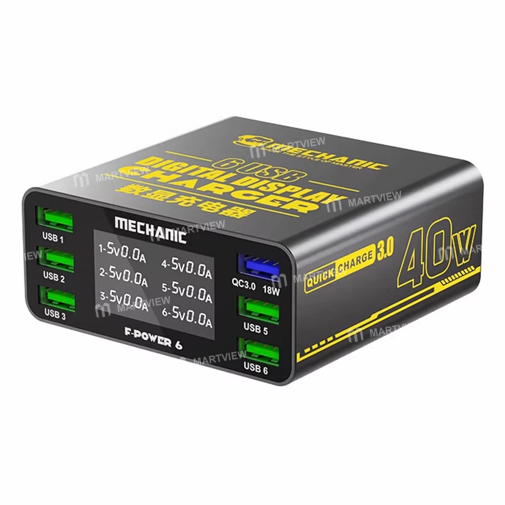 MECHANIC F Power 6 USB Digital Display Fast Charging Station