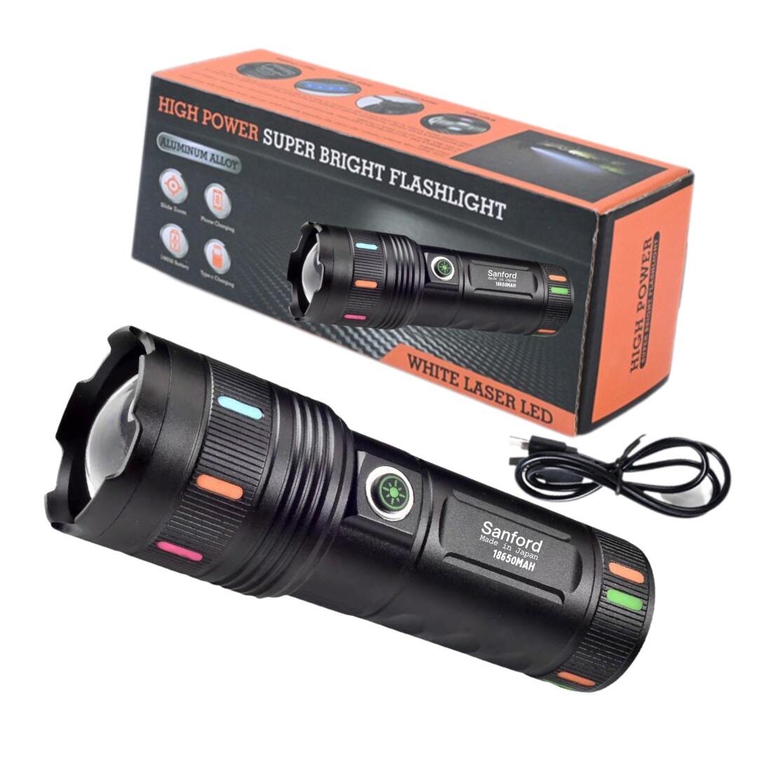 Sanford Super Bright White Laser LED Flashlight Zoomable in Bangladesh